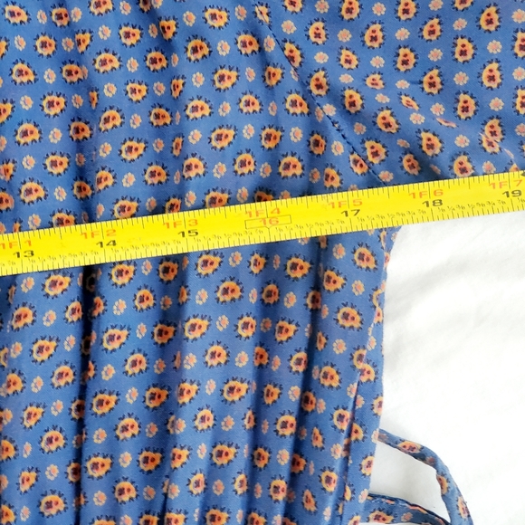 Vintage 1970s Calico Prairie Cottagecore Midi Dress - M - Picture 6 of 11